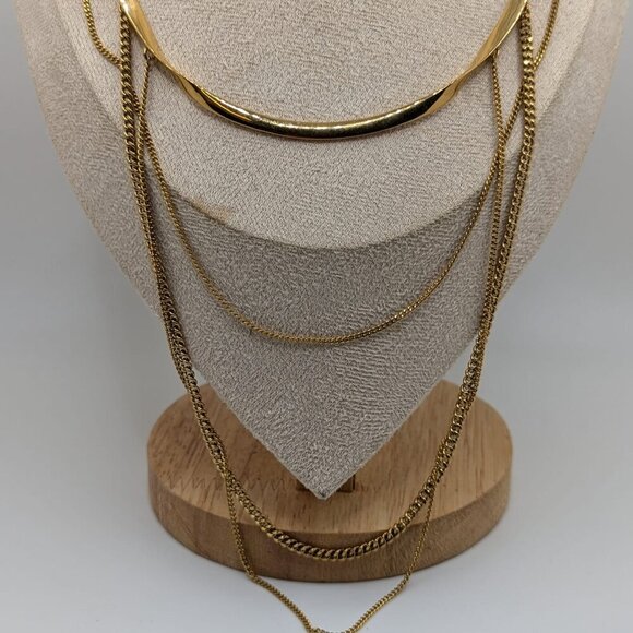 Stella and Dot Gold Tone Layering Statement Necklace Choker - Picture 5 of 5